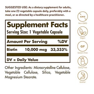 Foto 2 | Suplemento Solgar Cápsulas de Biotina 10, 000 mcg 60 Unidades - Venta Internacional