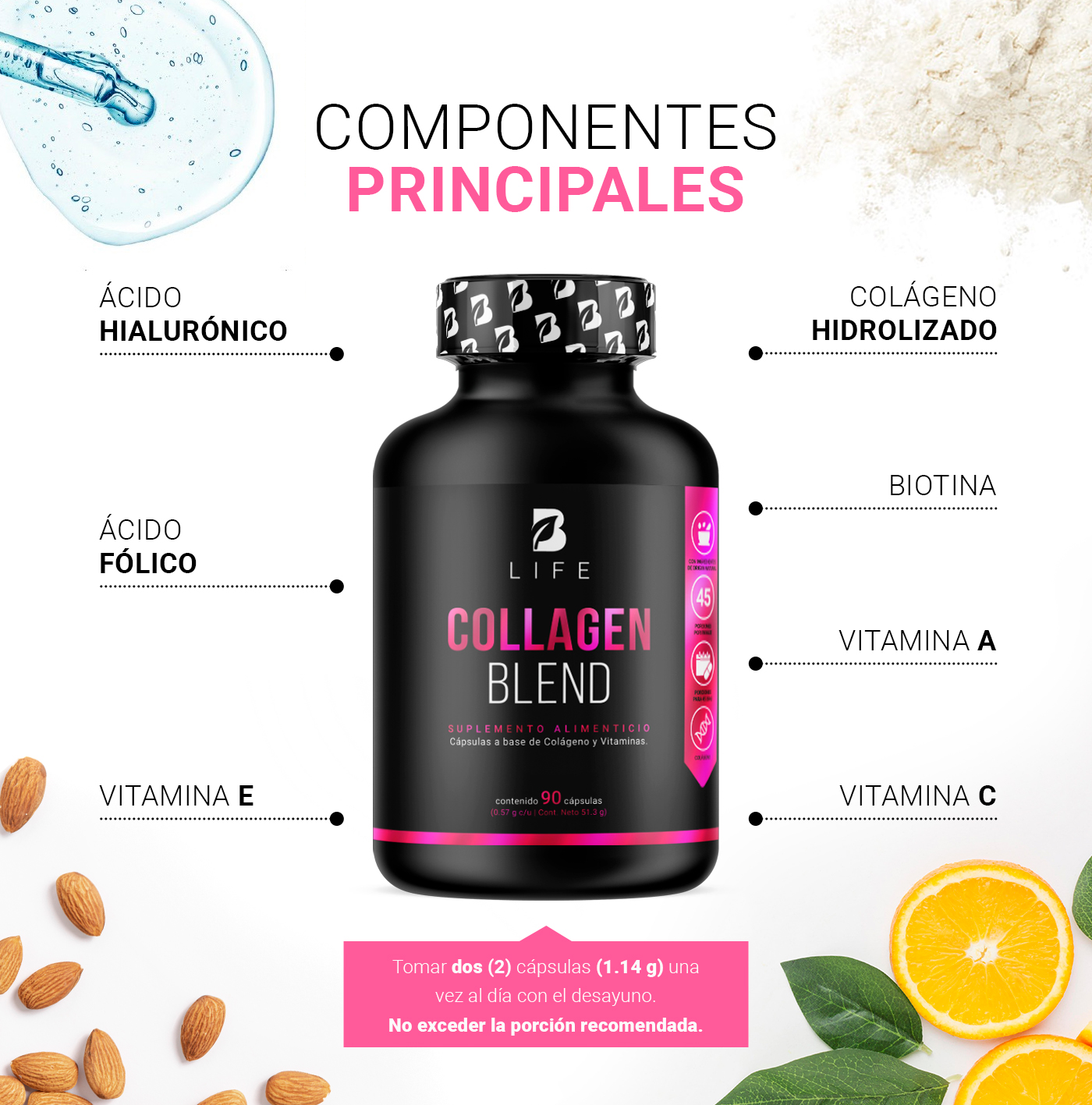 Foto 4 pulgar | Collagen Blend B Life 90 Cápsulas