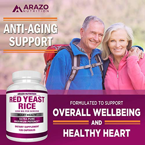 Foto 6 pulgar | Suplemento Arazo Nutrition: Extracto de Arroz de Levadura Roja 1200 mg 120 - Venta Internacional