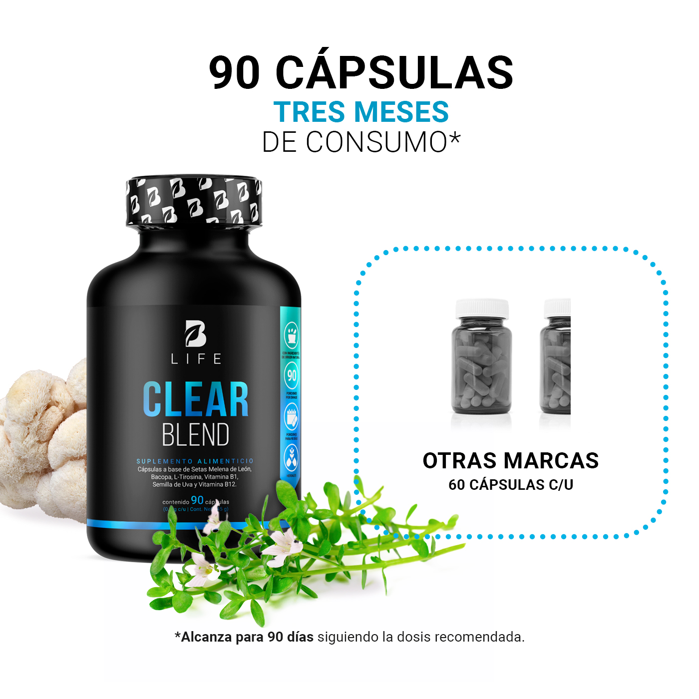 Foto 5 | Clear Blend B Life 90 Cápsulas