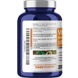 Foto 3 | Suplemento Nusapure Vitamina E 1000 Ui 200 Tabletas - Venta Internacional