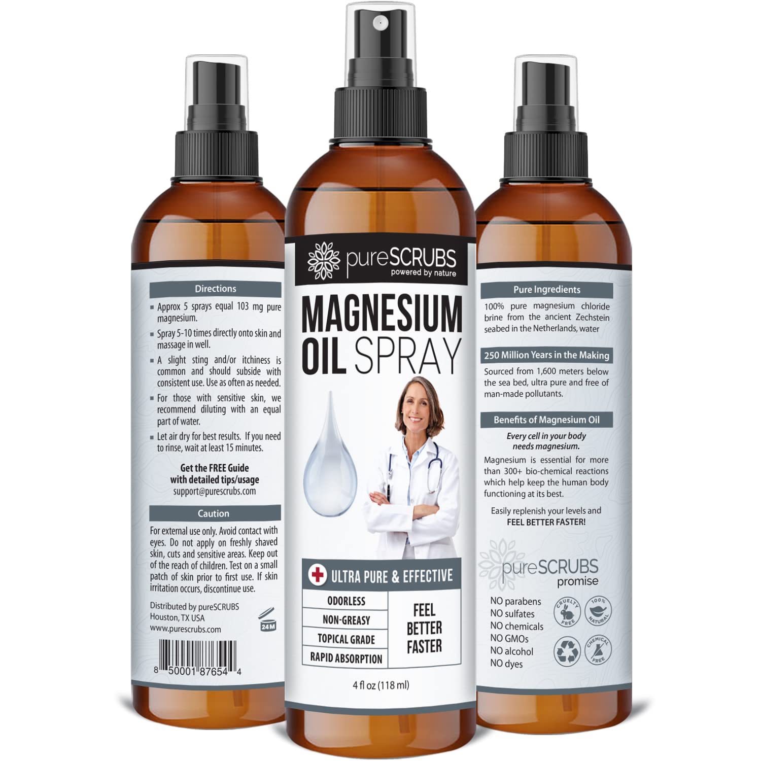 Foto 3 pulgar | Spray Purescrubs de Magnesio 120 ml-Venta Internacional
