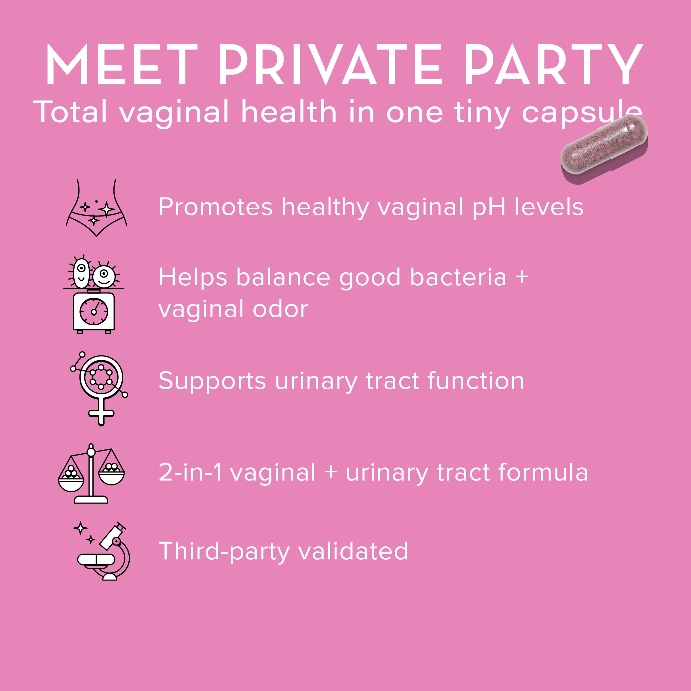 Foto 3 pulgar | Probióticos Vaginales Hum Private Party Arándano Suministro para 30 Días - Venta Internacional