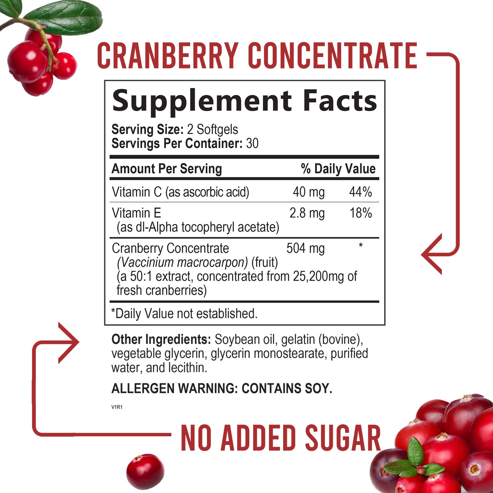 Foto 3 pulgar | Suplemento de Extracto de Arándano Nature's Nutrition 25200 mg 60 Softgels - Venta Internacional