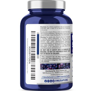 Foto 4 | Suplemento de Nicotinamida Nusapure con Resveratrol 500 mg 180 Cápsulas - Venta Internacional