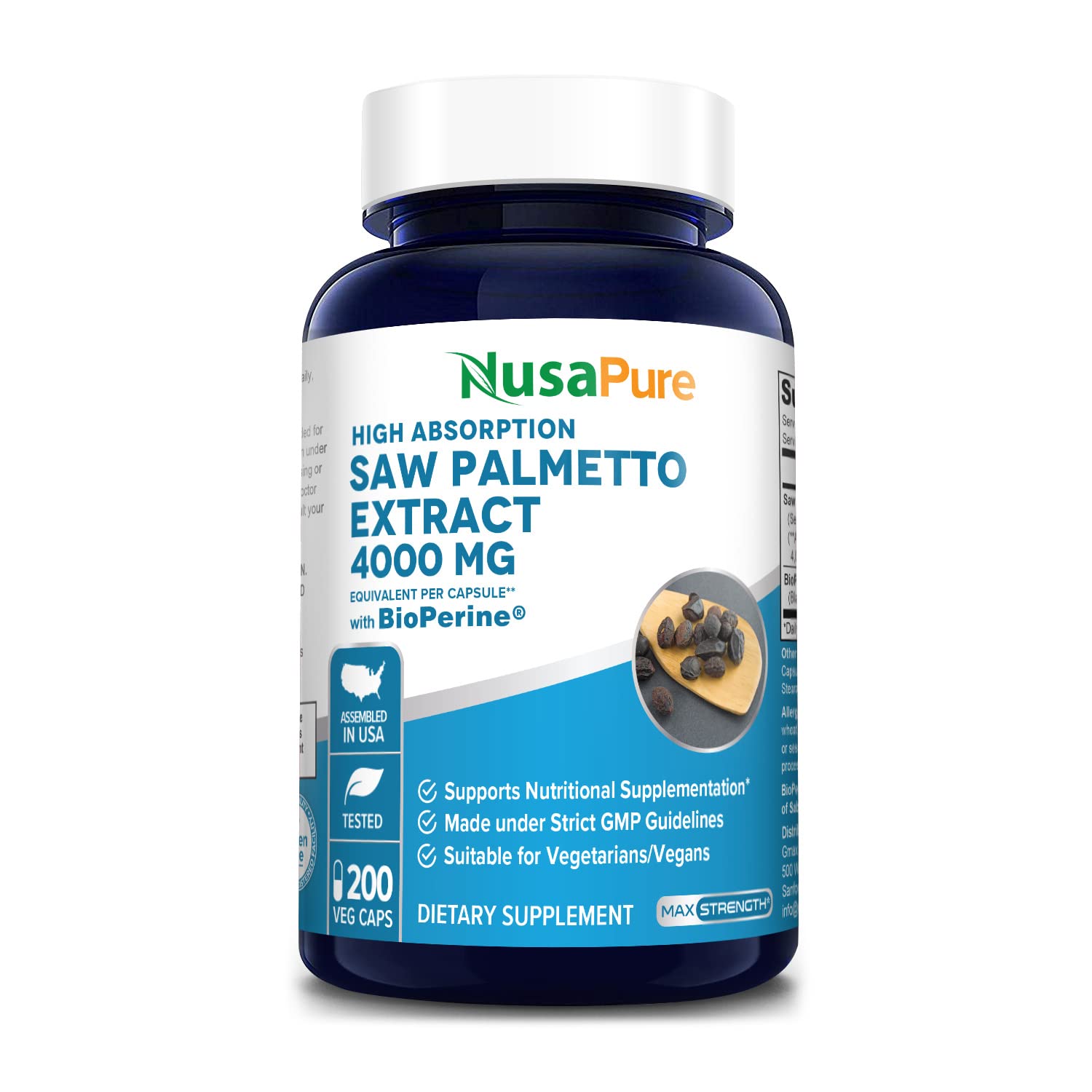 Suplemento Nusapure Extracto de Palma Enana Americana 200 Cápsulas - Venta Internacional