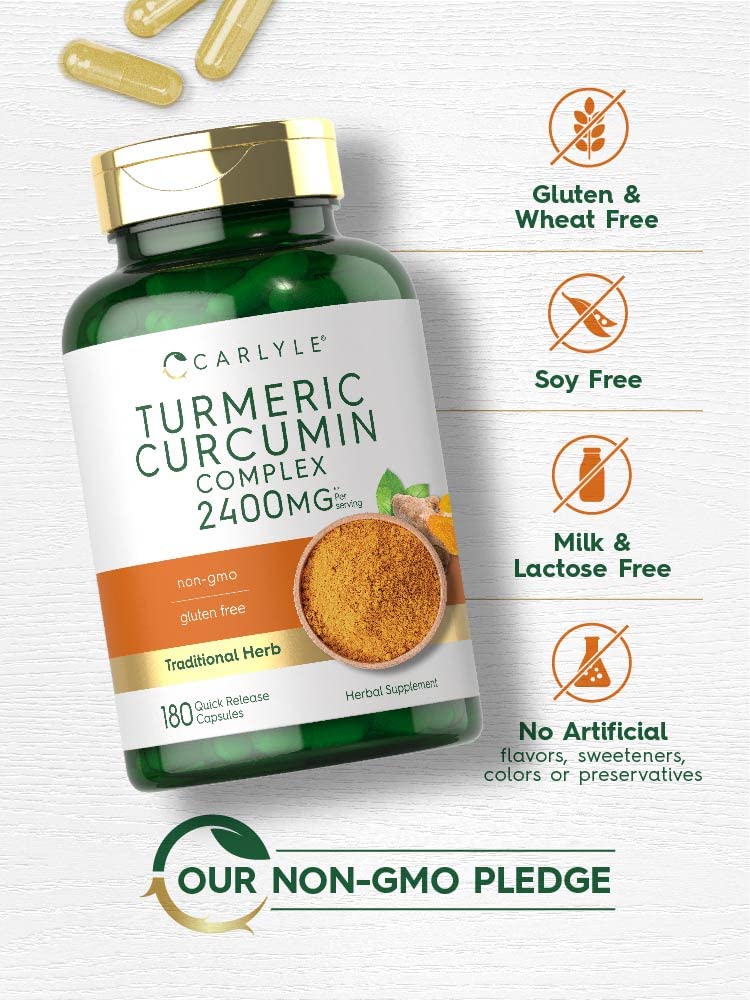 Foto 4 | Suplemento Carlyle Cúrcuma y Curcumina 2400 mg 180 Cápsulas - Venta Internacional