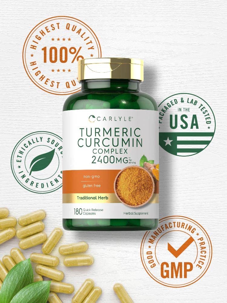 Foto 6 pulgar | Suplemento Carlyle Cúrcuma y Curcumina 2400 mg 180 Cápsulas - Venta Internacional