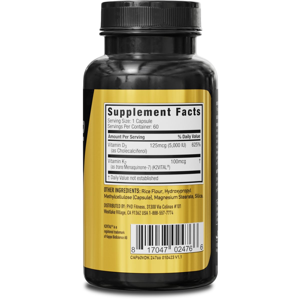 Foto 3 pulgar | Suplemento Jym D3 + K2 5000 Ui de D3 y 100 Mcg de Vitamina K2 Mk-7 - Venta Internacional