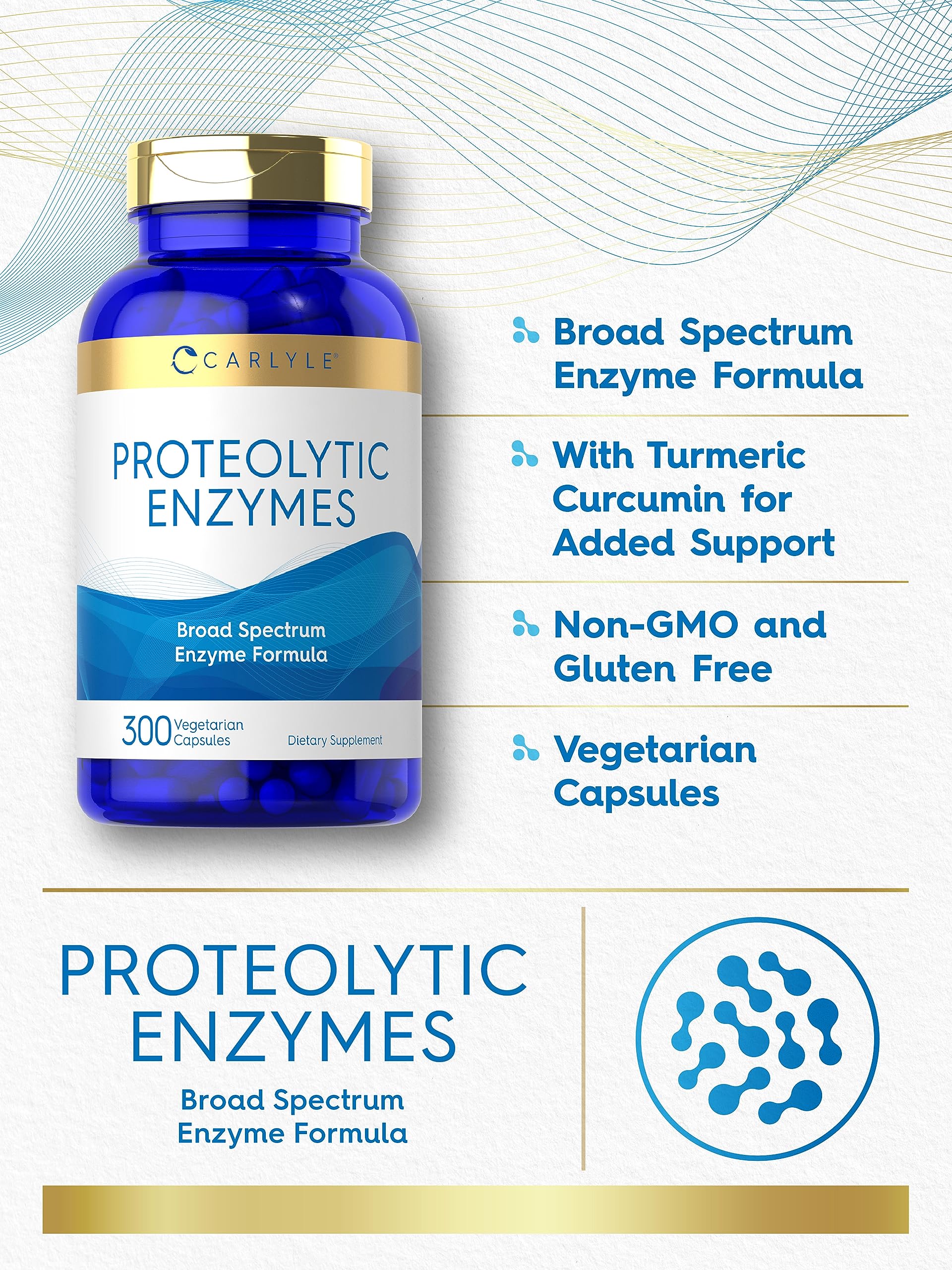 Foto 5 pulgar | Suplemento Carlyle Proteolytic Enzymes 300 Cápsulas - Venta Internacional