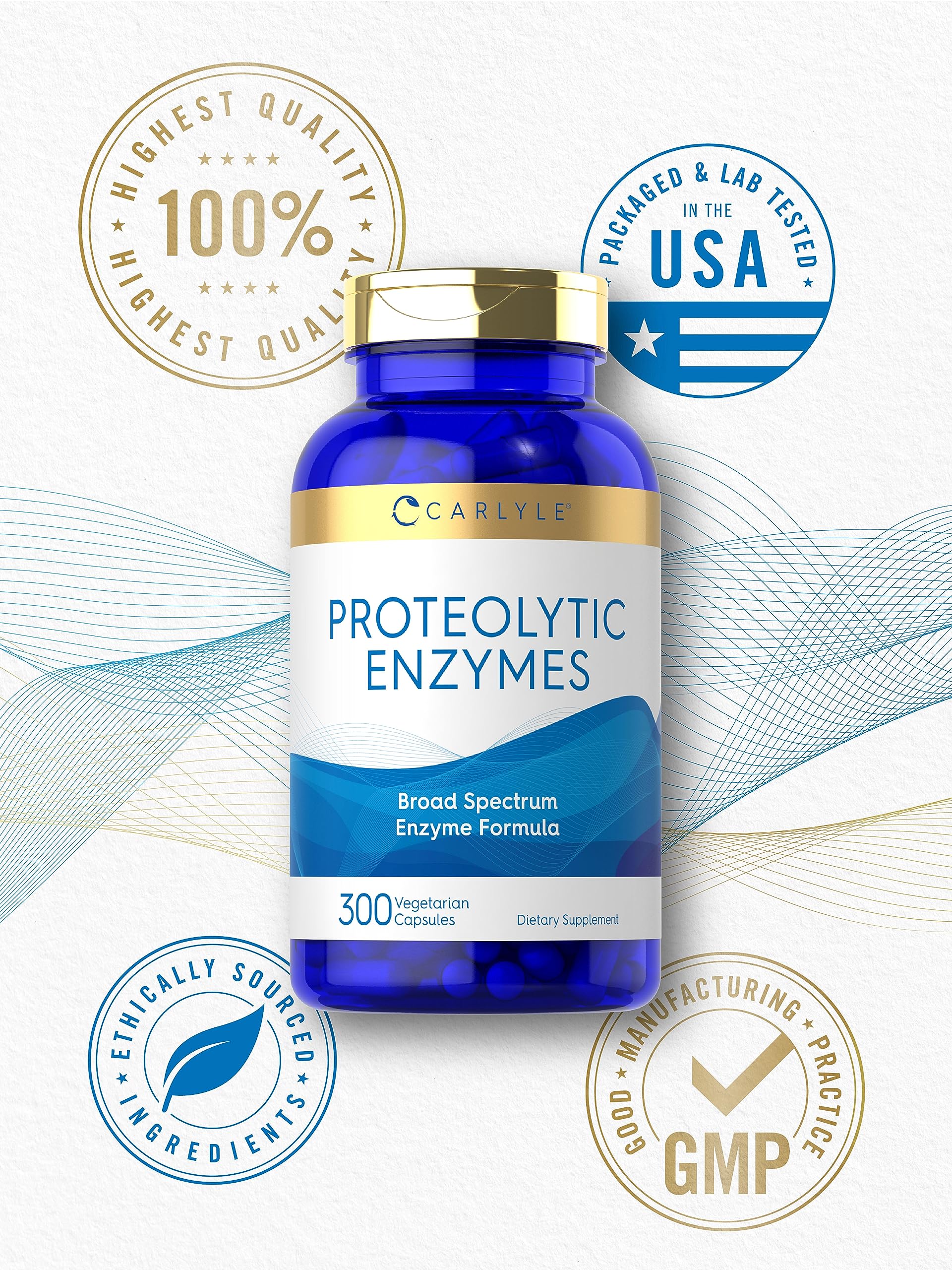 Foto 7 pulgar | Suplemento Carlyle Proteolytic Enzymes 300 Cápsulas - Venta Internacional