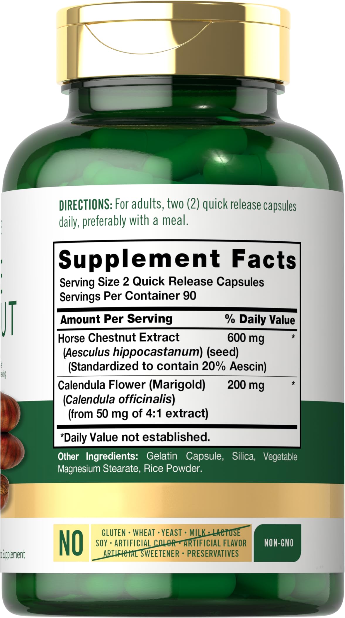 Foto 2 | Suplemento Carlyle Cápsulas de Castaño de Indias 600 Mg 180 Unidades - Venta Internacional