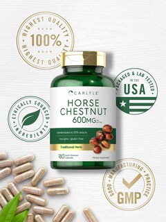 Foto 5 | Suplemento Carlyle Cápsulas de Castaño de Indias 600 Mg 180 Unidades - Venta Internacional