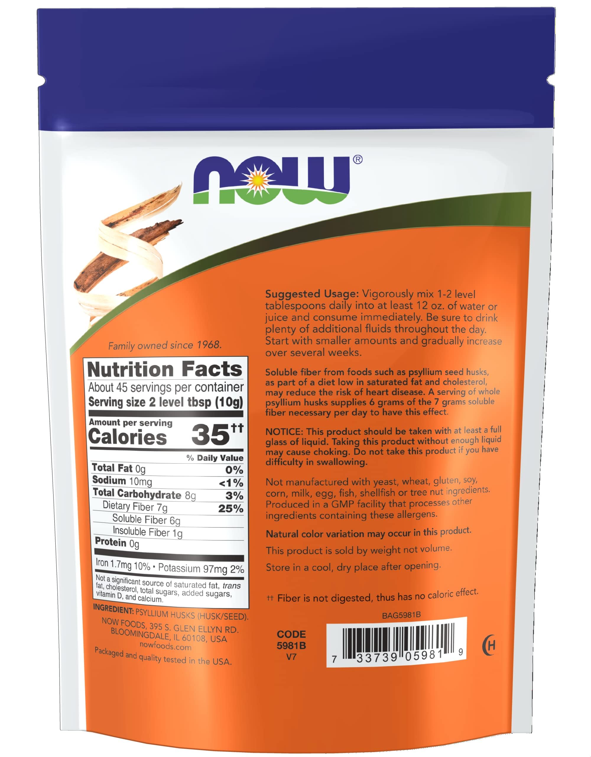 Foto 3 pulgar | Suplemento Now Fibra Soluble de Cáscaras de Psyllium Enteras 473 ml - Venta Internacional