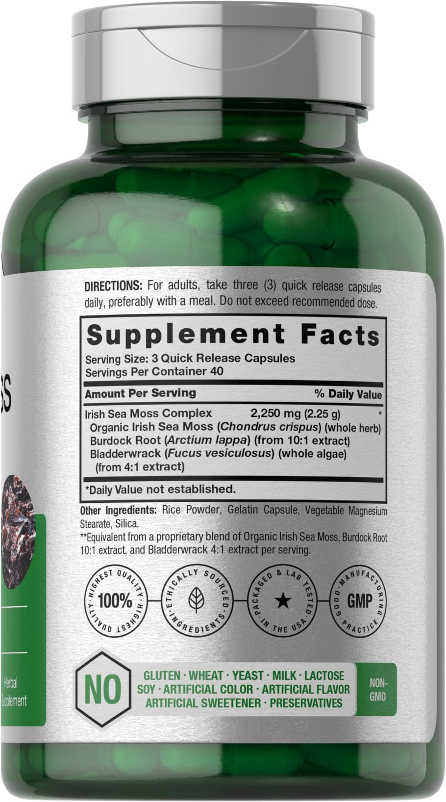 Foto 3 pulgar | Suplemento Horbäach Sea Moss Complex 2250 mg 120 Cápsulas - Venta Internacional