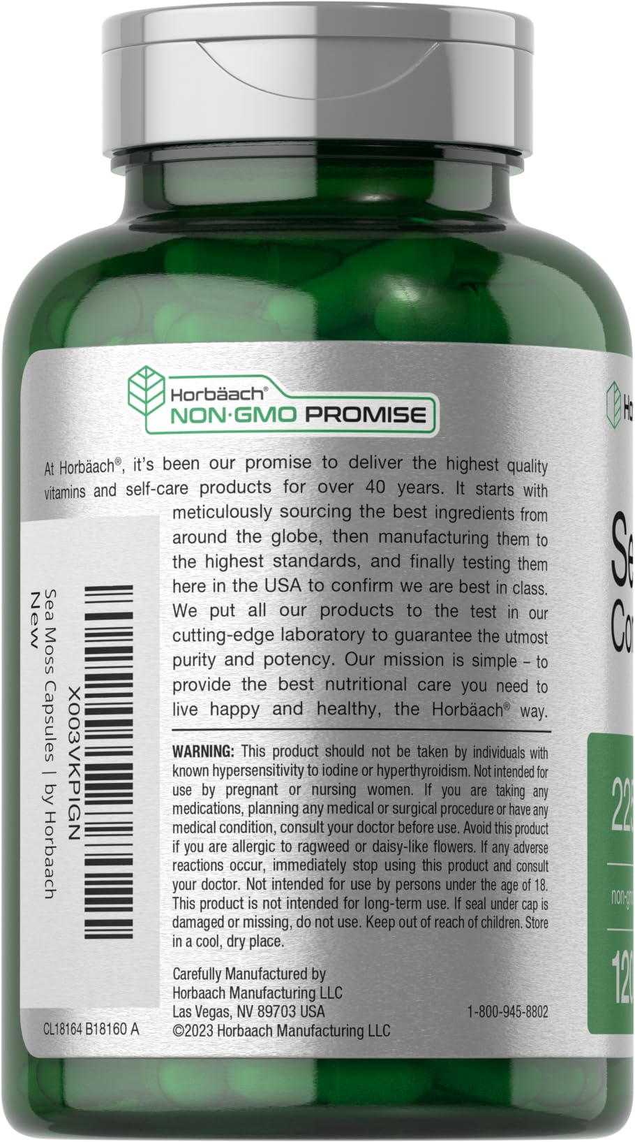 Foto 4 pulgar | Suplemento Horbäach Sea Moss Complex 2250 mg 120 Cápsulas - Venta Internacional