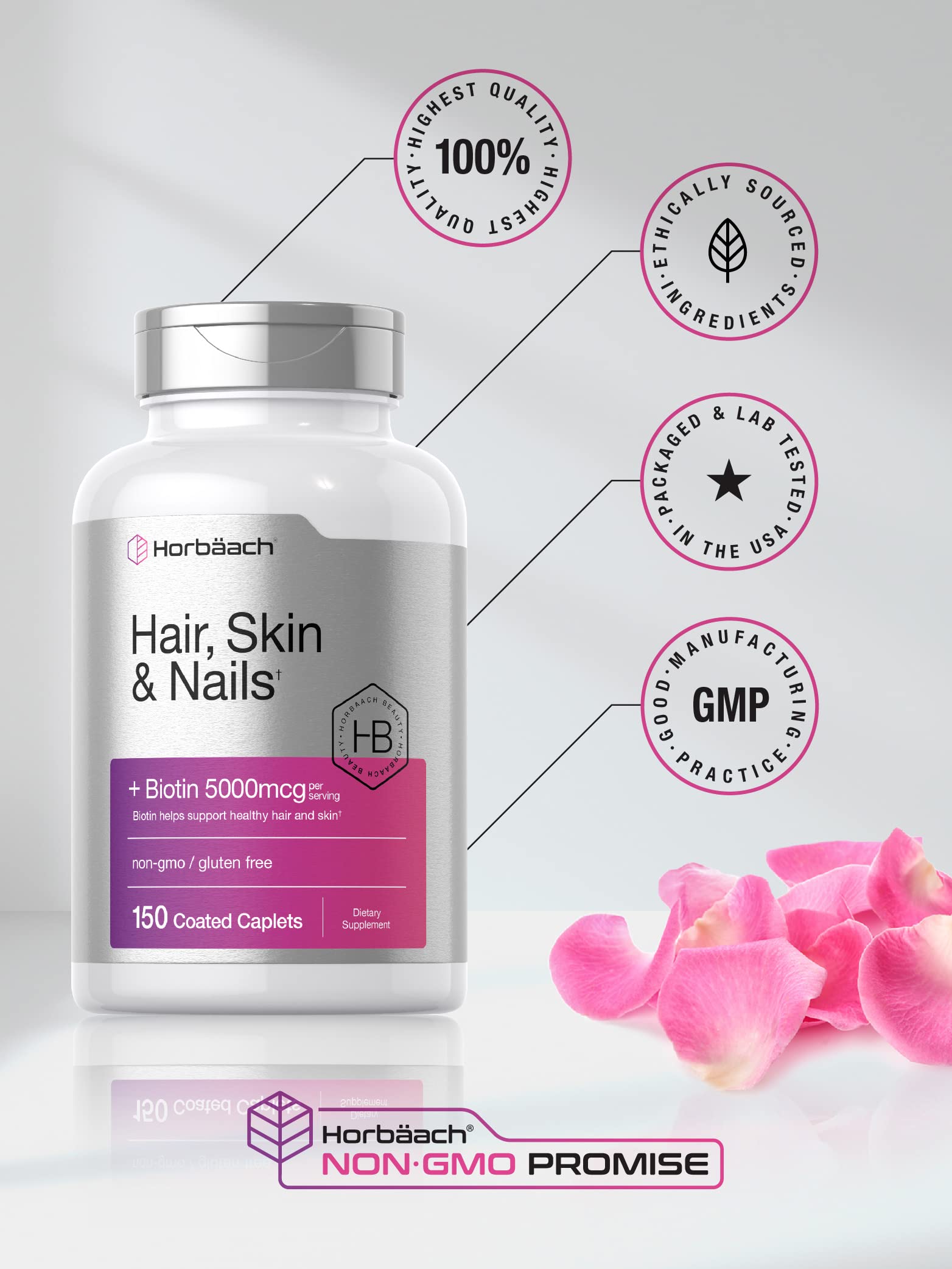 Foto 6 pulgar | Suplemento Horbäach para Cabello, Piel y Uñas 150 Cápsulas - Venta Internacional
