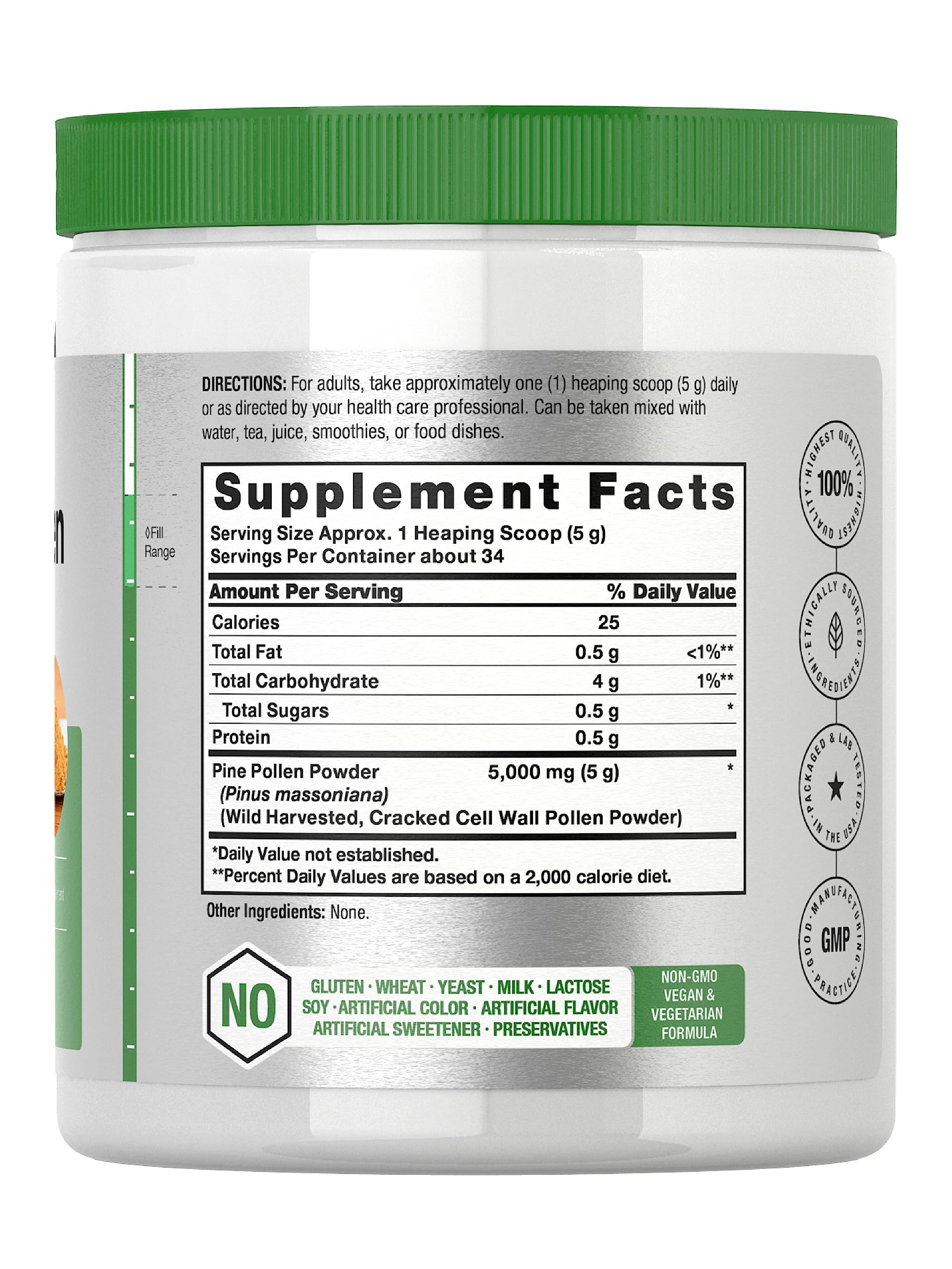 Foto 3 pulgar | Polen de Pino Horbäach en Polvo 180 ml Nature's Superfood - Venta Internacional