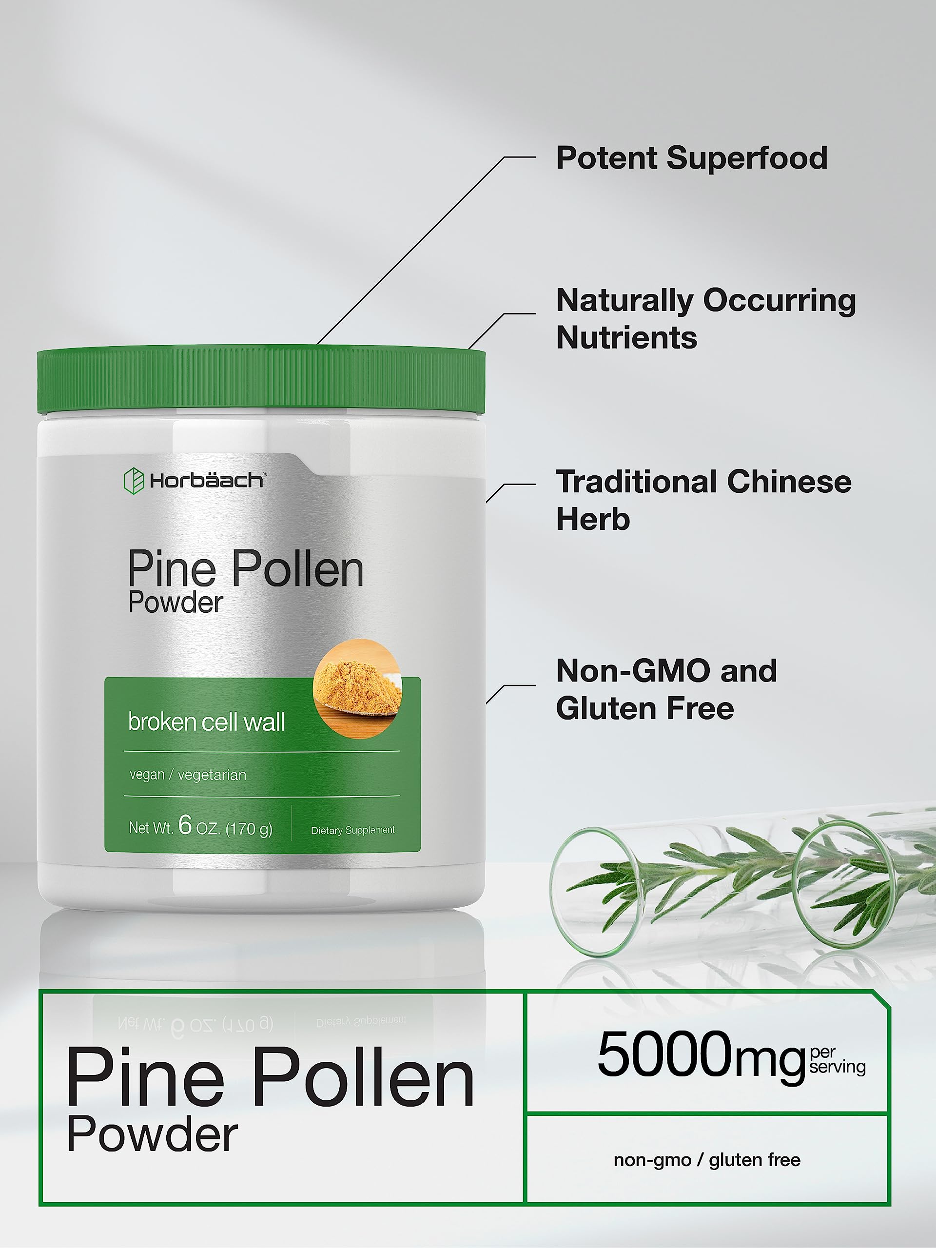 Foto 4 pulgar | Polen de Pino Horbäach en Polvo 180 ml Nature's Superfood - Venta Internacional