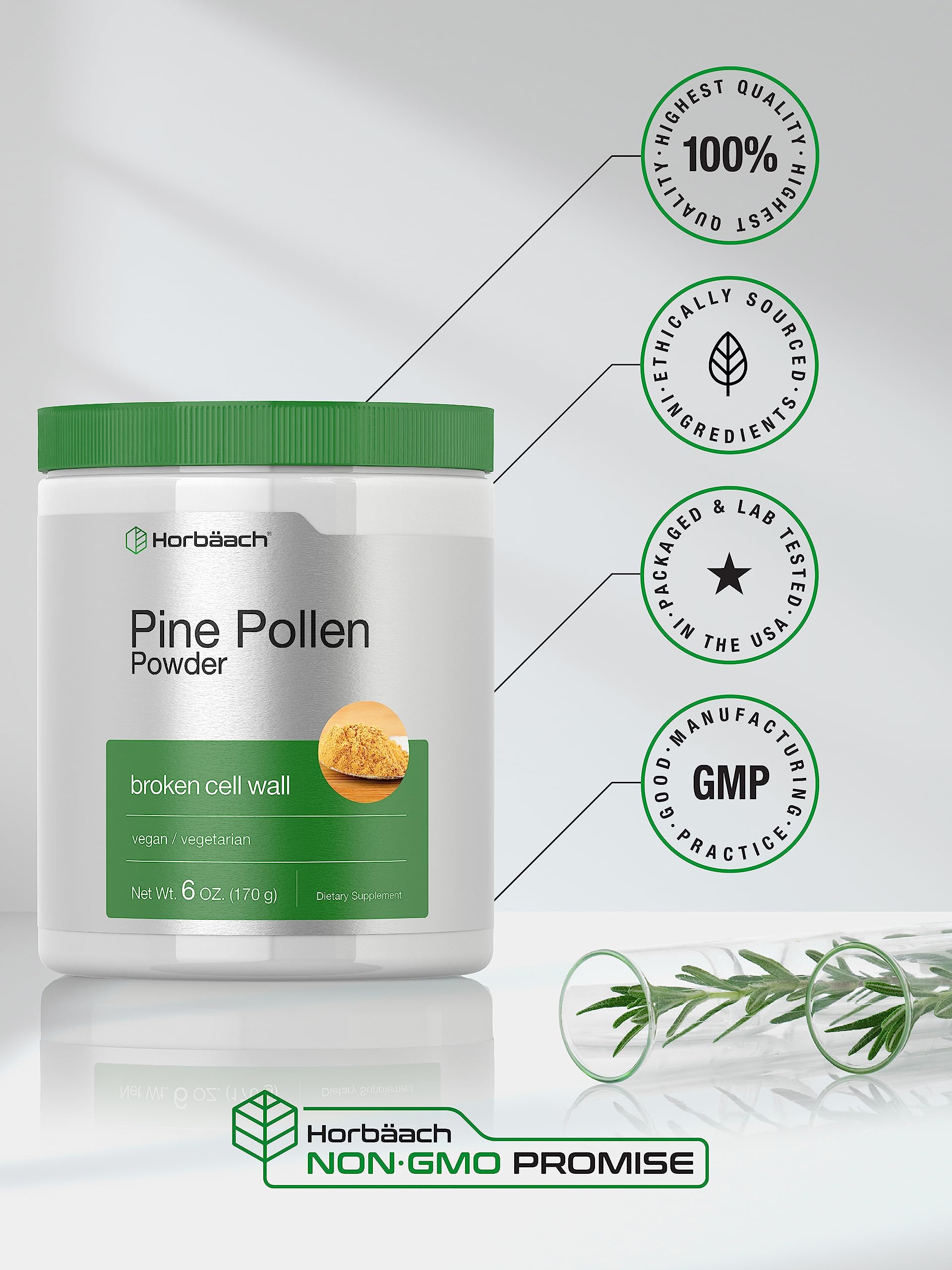 Foto 6 pulgar | Polen de Pino Horbäach en Polvo 180 ml Nature's Superfood - Venta Internacional