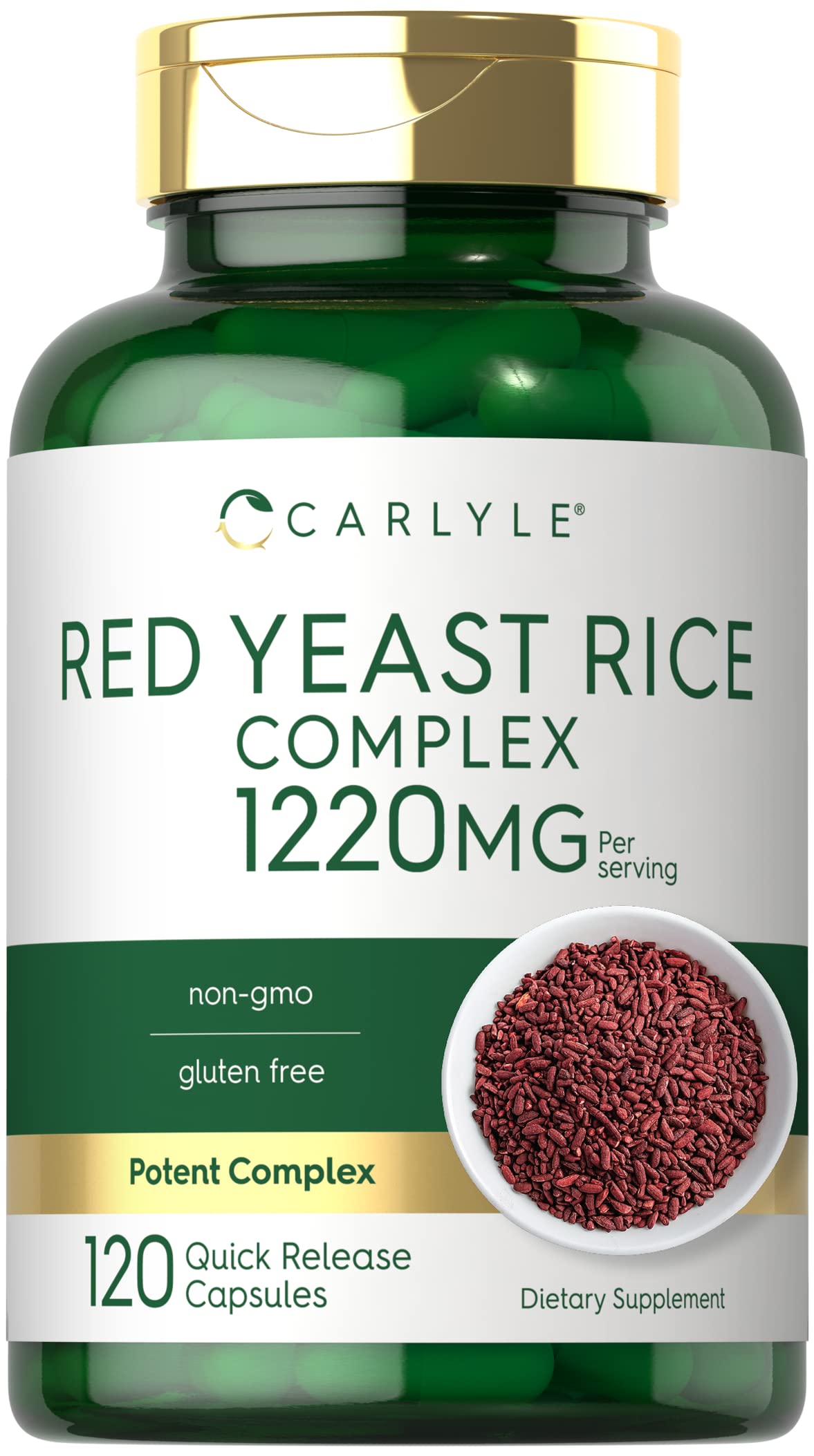Suplemento de Arroz de Levadura Roja y Policosanol Carlyle 1220 Mg 120 Cápsulas
