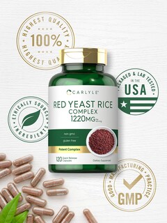 Foto 5 | Suplemento de Arroz de Levadura Roja y Policosanol Carlyle 1220 Mg 120 Cápsulas