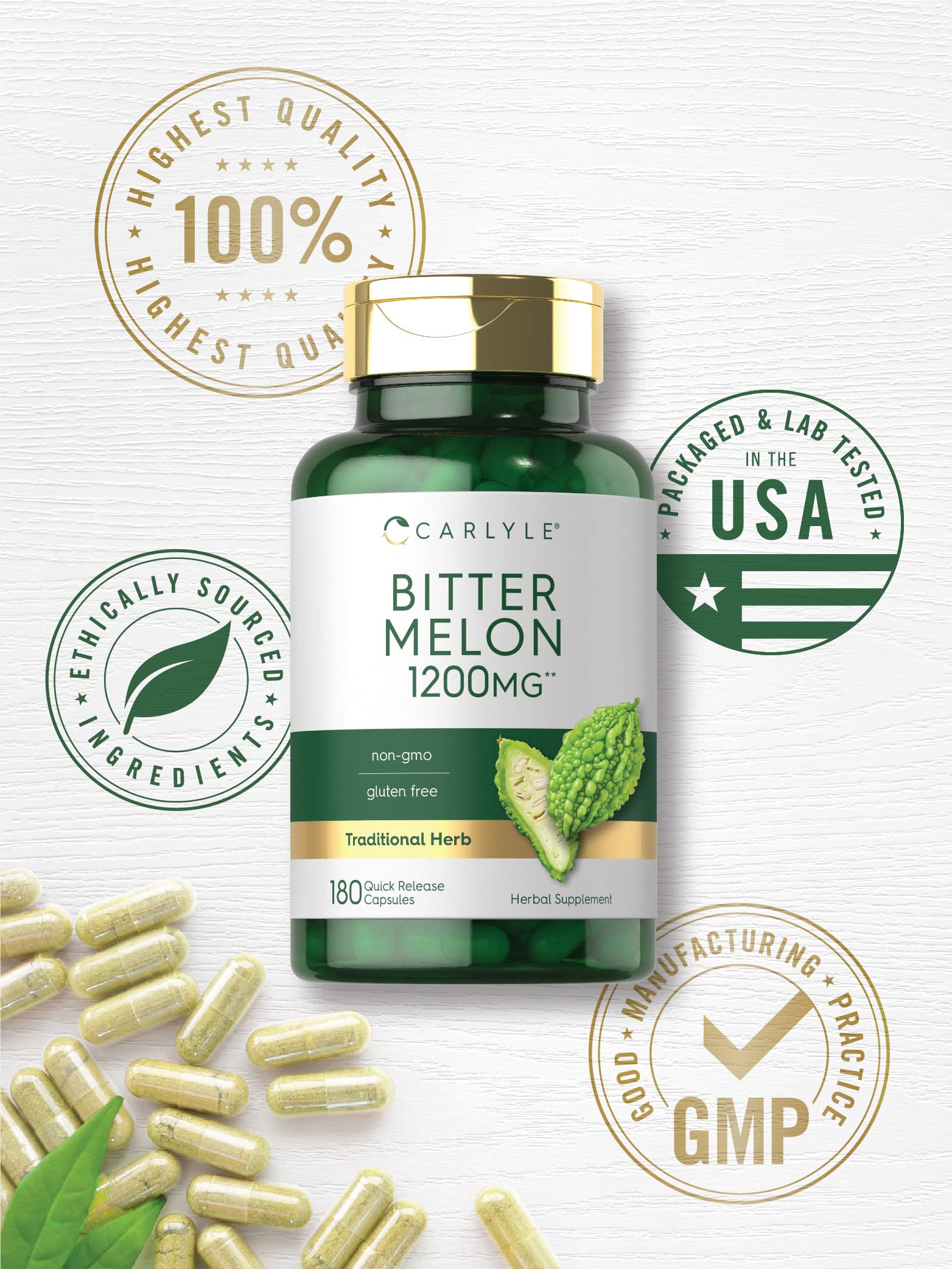 Foto 6 pulgar | Suplemento de Melón Amargo Carlyle en Cápsulas de 1200mg 180 Unidades - Venta Internacional