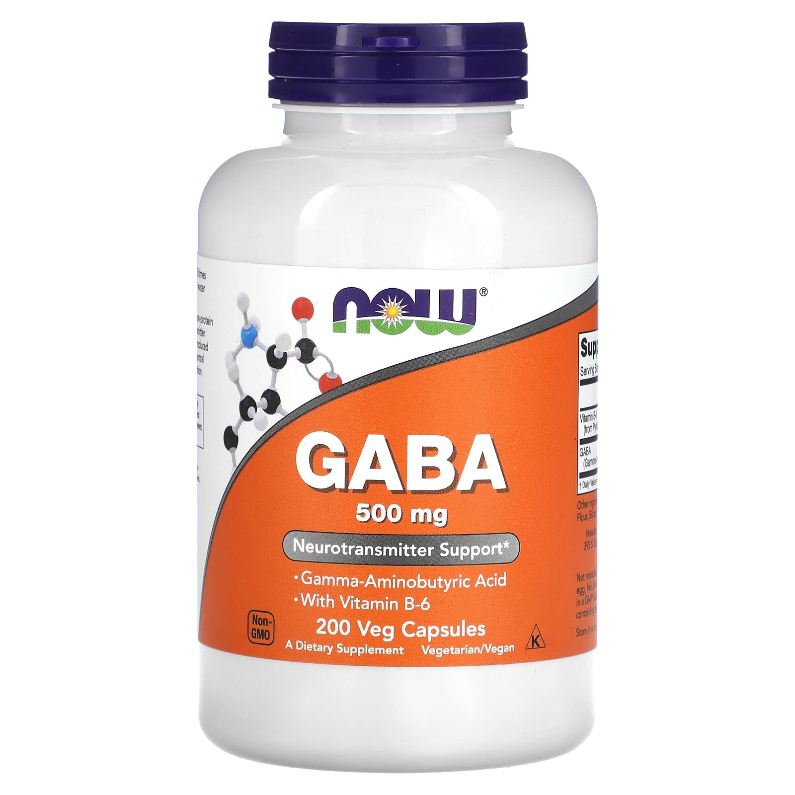 Foto 2 pulgar | Suplemento Now Gaba Ácido Gamma-Aminobutírico 500 Mg + B-6 200 Cápsulas - Venta Internacional