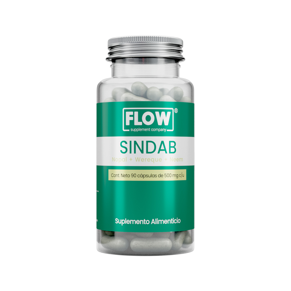 Foto 2 pulgar | Minerales y Suplementos de Flow Supplements Sindab con Nopal Wereque, Neem 90 Cápsulas 500 mg