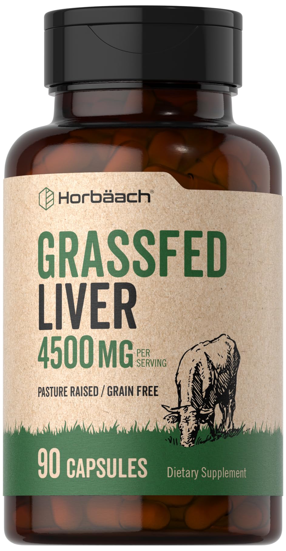 Foto 1 | Suplemento Horbäach Hígado de Res 4500 mg 90 Cápsulas - Venta Internacional