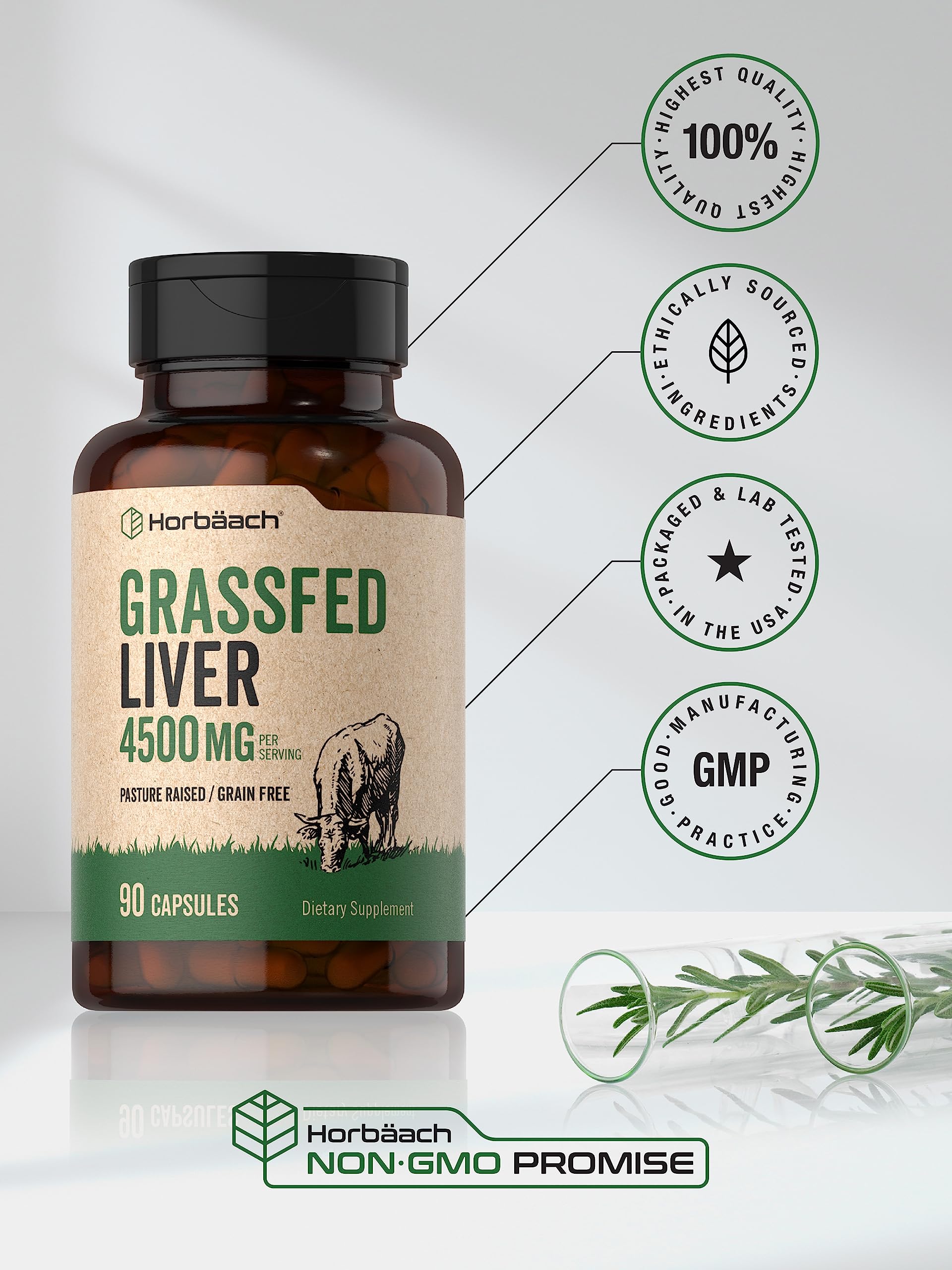 Foto 5 | Suplemento Horbäach Hígado de Res 4500 mg 90 Cápsulas - Venta Internacional