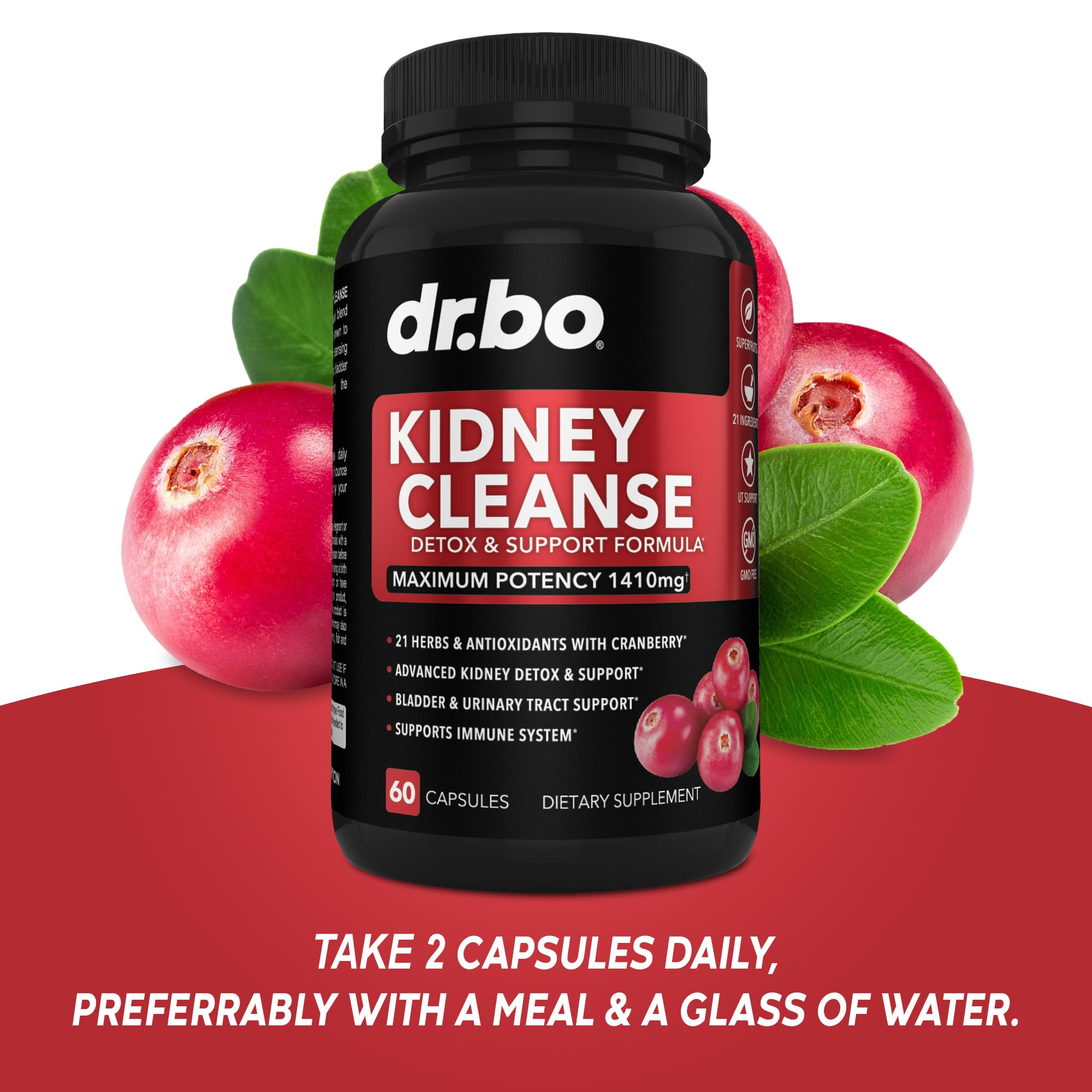 Foto 8 pulgar | Suplemento Dr. Bo Kidney Cleanse Detox con Arándanos 1410 Mg - Venta Internacional