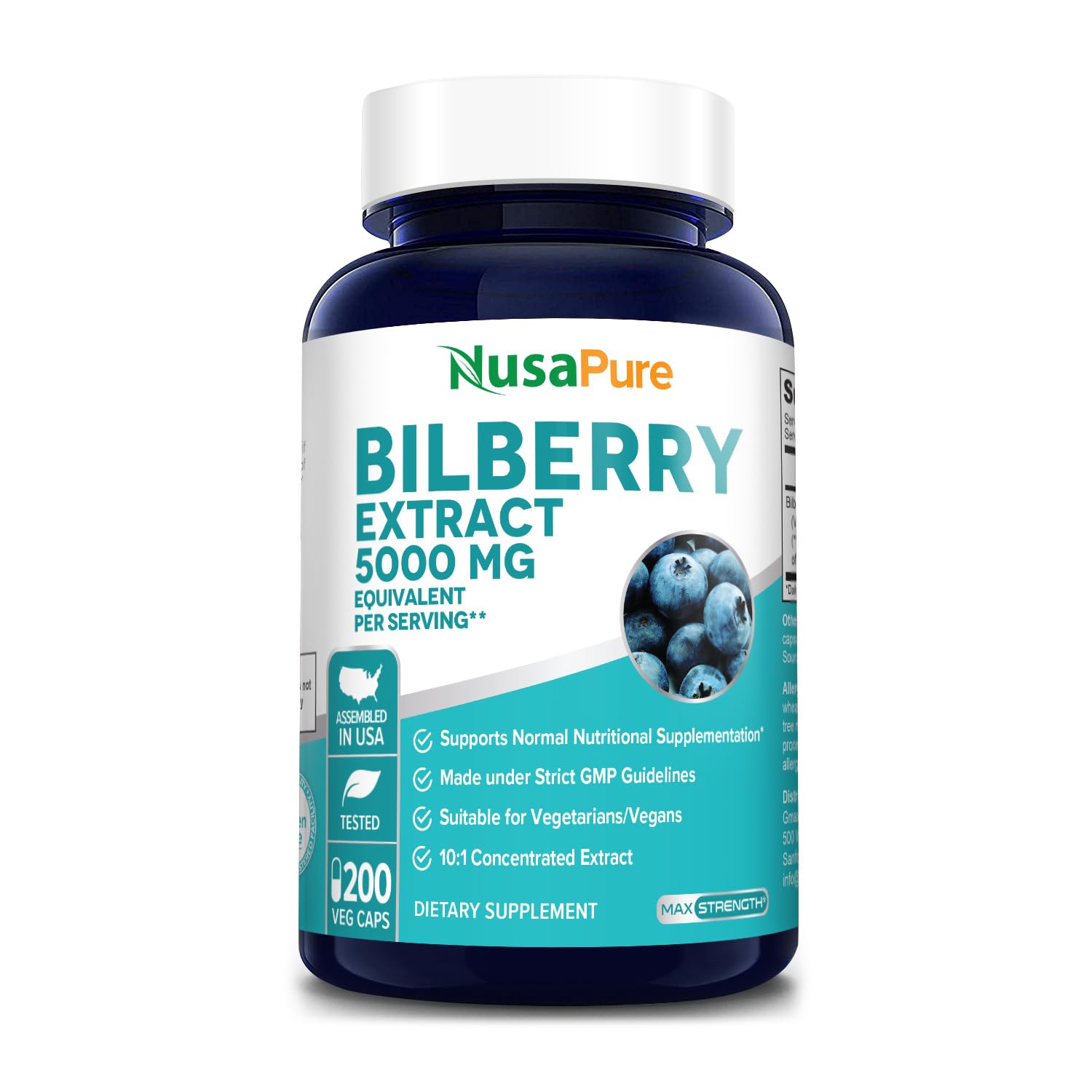 Foto 2 pulgar | Suplemento Nusapure de Extracto de Arándano 5000 mg 200 Cápsulas - Venta Internacional