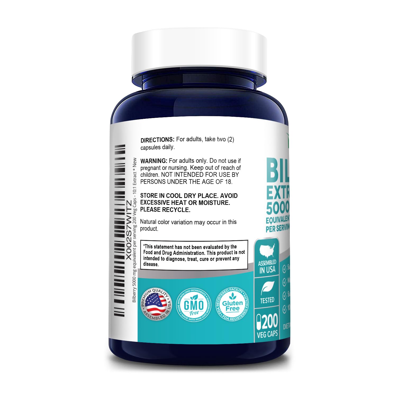 Foto 4 pulgar | Suplemento Nusapure de Extracto de Arándano 5000 mg 200 Cápsulas - Venta Internacional