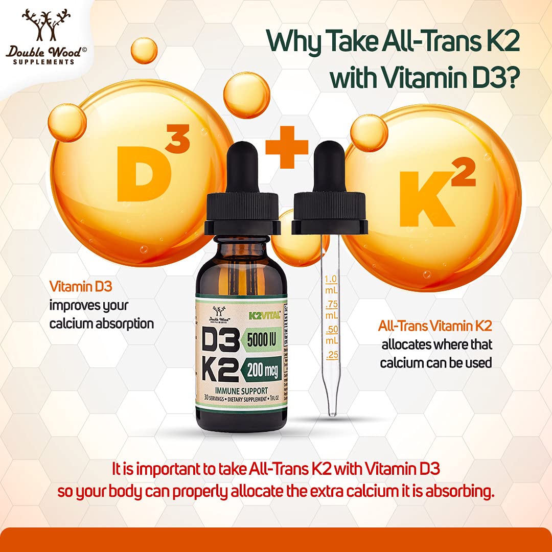 Foto 7 pulgar | Vitamina D3 y K2 Double Wood Supplements en Gotas Líquidas 5000 Iu - Venta Internacional
