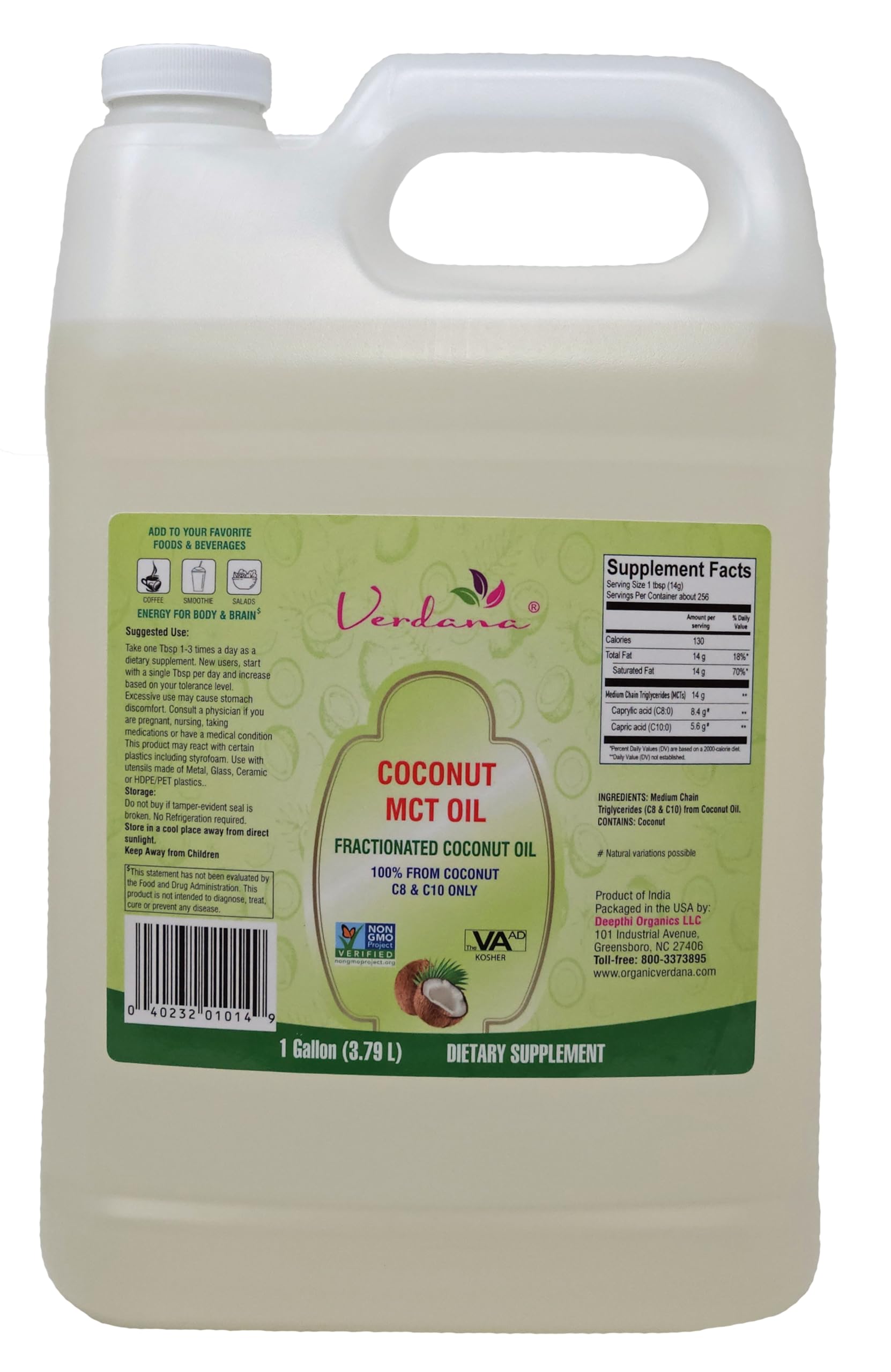 Aceite de Coco Verdana 1 Galón - Venta Internacional