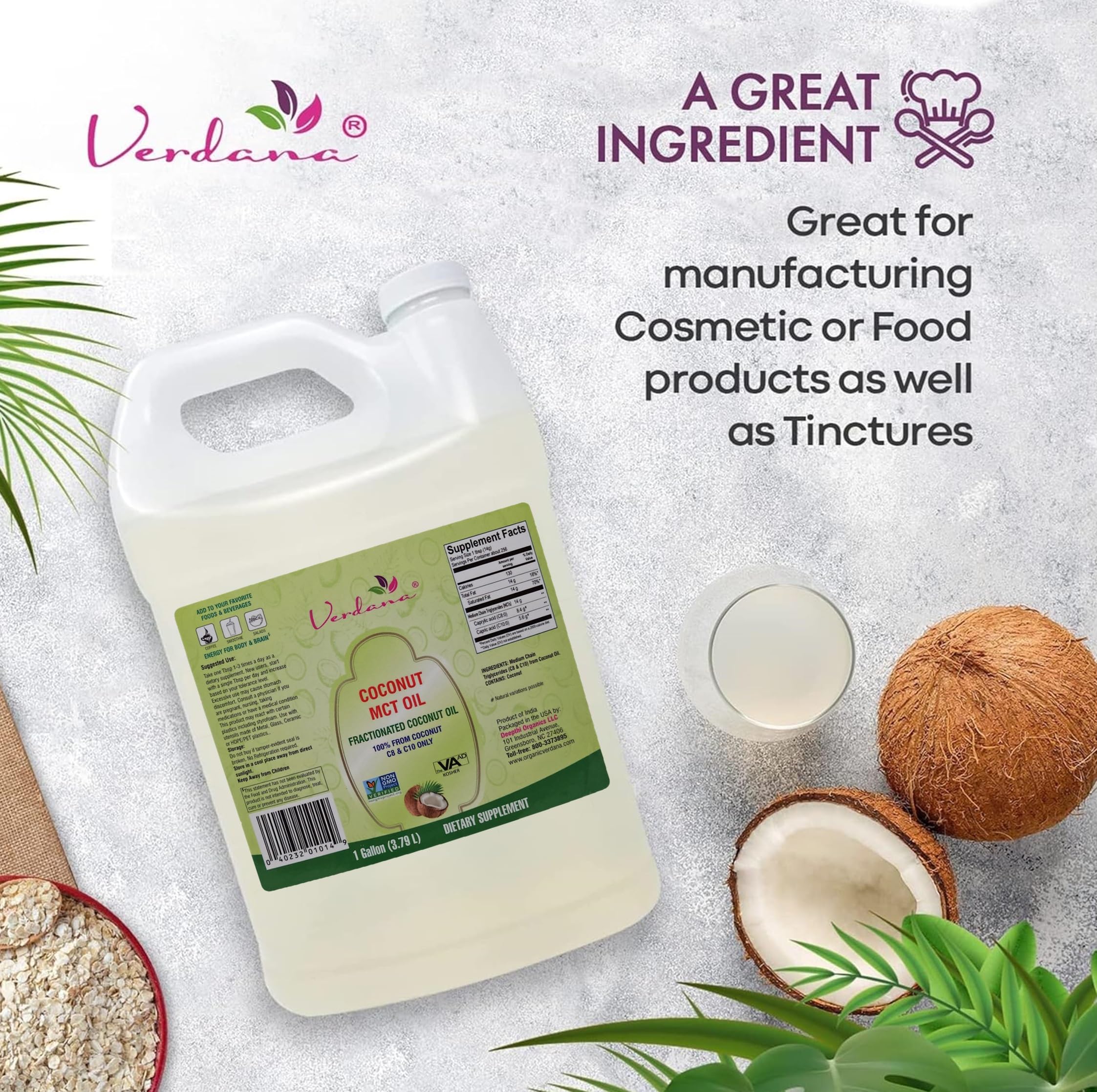 Foto 5 | Aceite de Coco Verdana 1 Galón - Venta Internacional