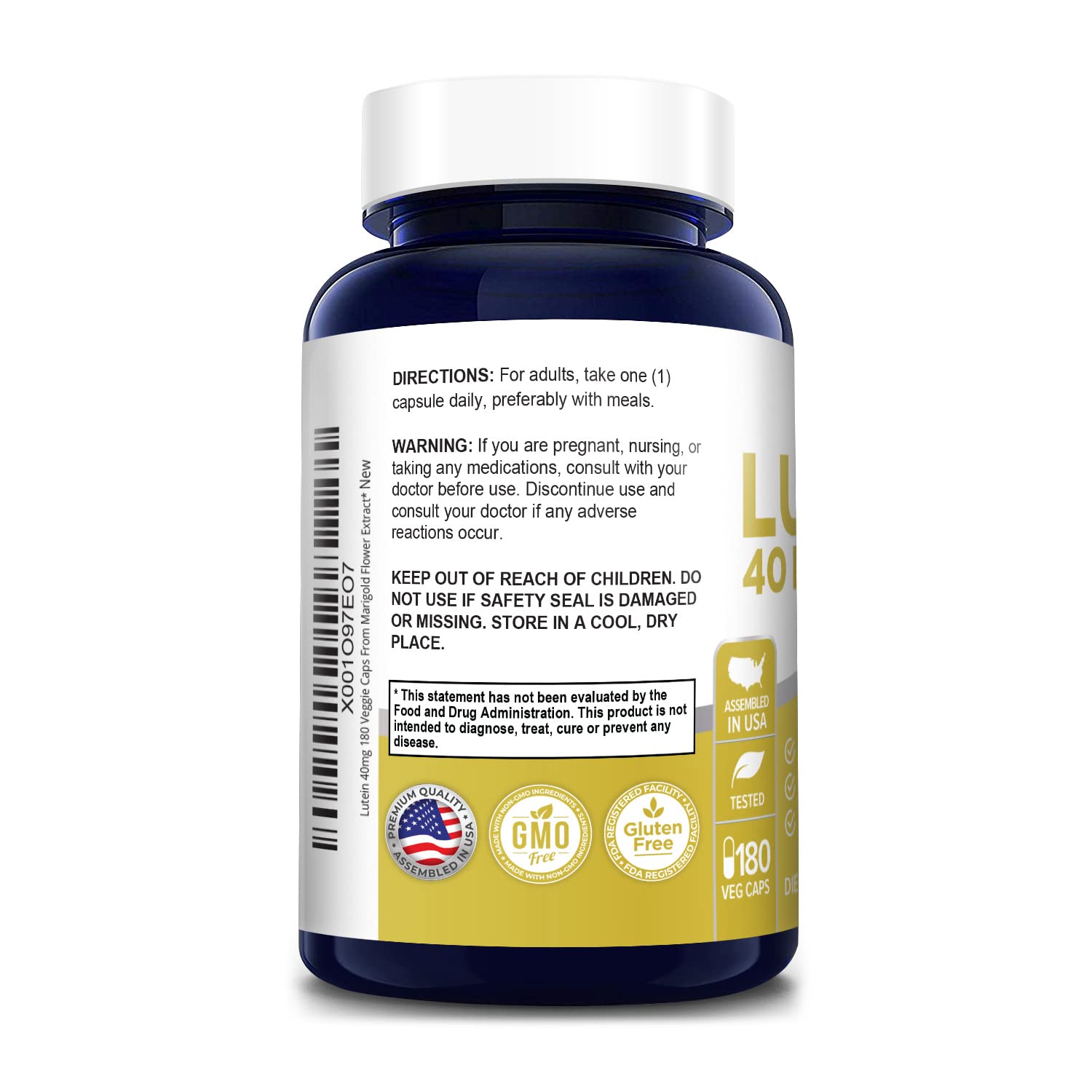 Foto 4 pulgar | Suplemento Nusapure Lutein 180 Cápsulas Vegetarianas - Venta Internacional