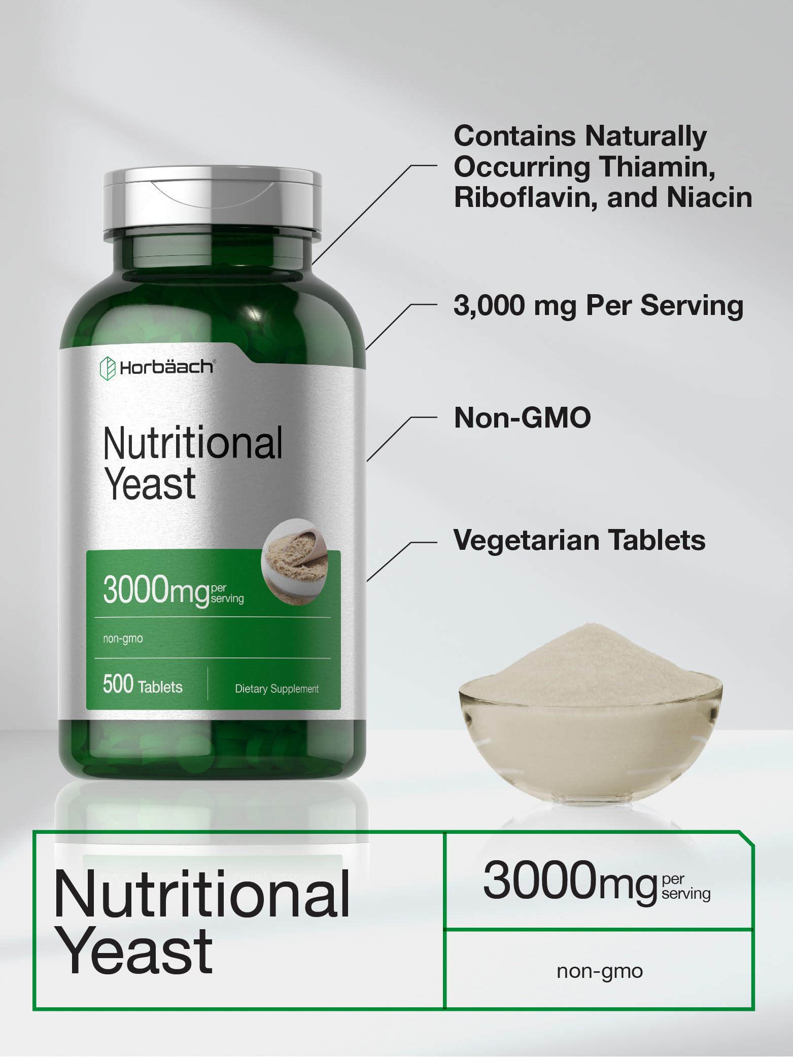 Foto 4 pulgar | Suplemento Horbaach de Levadura Nutricional 3000 Mg de B12 - Venta Internacional