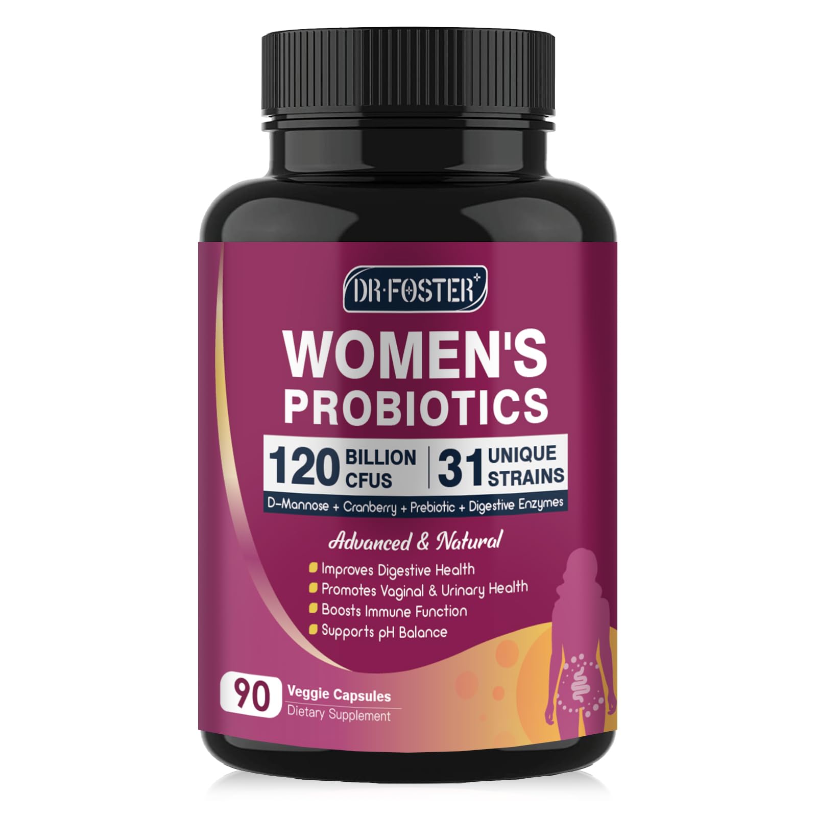 Foto 2 pulgar | Probióticos Drfoster para la Salud Digestiva de la Mujer 90 Cápsulas - Venta Internacional