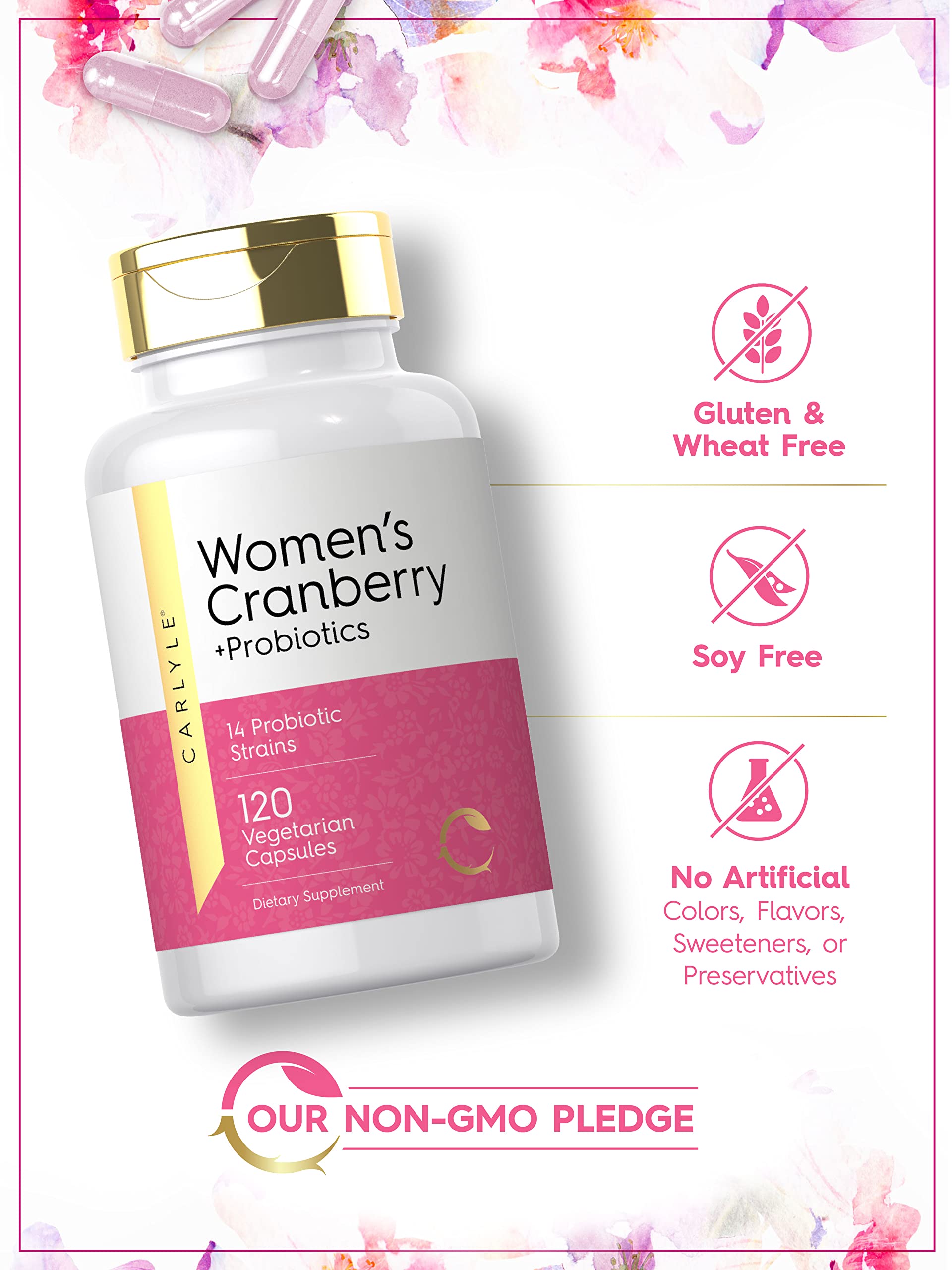 Foto 5 pulgar | Suplemento Probiótico Carlyle Women's Cranberry Plus 120 Cápsulas