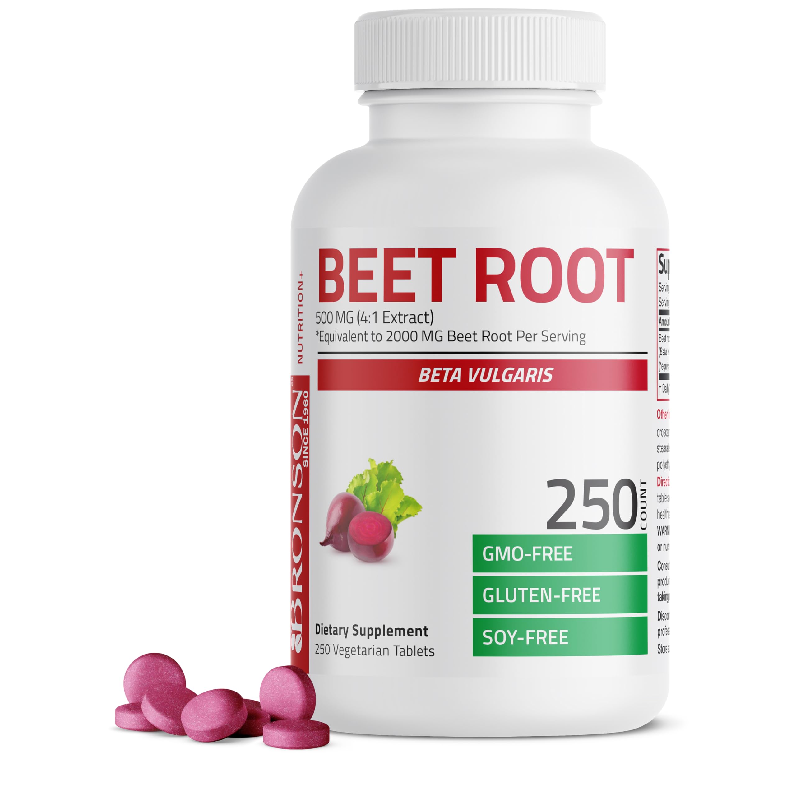 Suplemento Bronson Beet Root 250 Tabletas - Venta Internacional