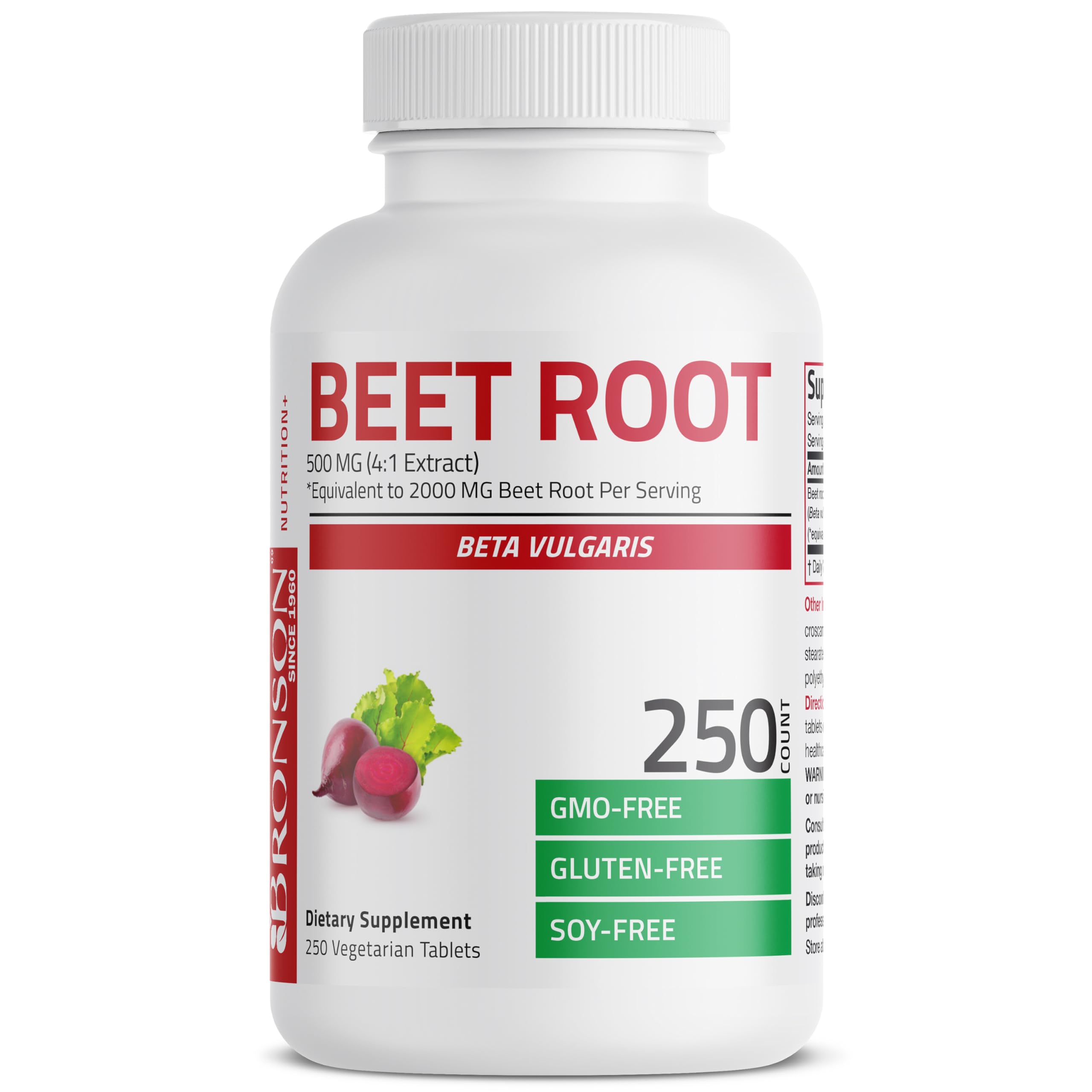 Foto 5 pulgar | Suplemento Bronson Beet Root 250 Tabletas - Venta Internacional