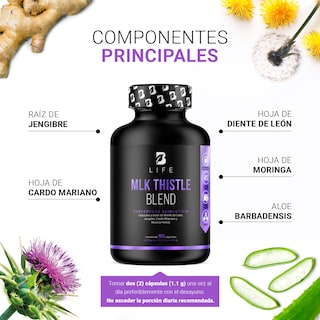 Foto 3 | Mlk Thistle Blend Dandelion B Life. 90 Cápsulas