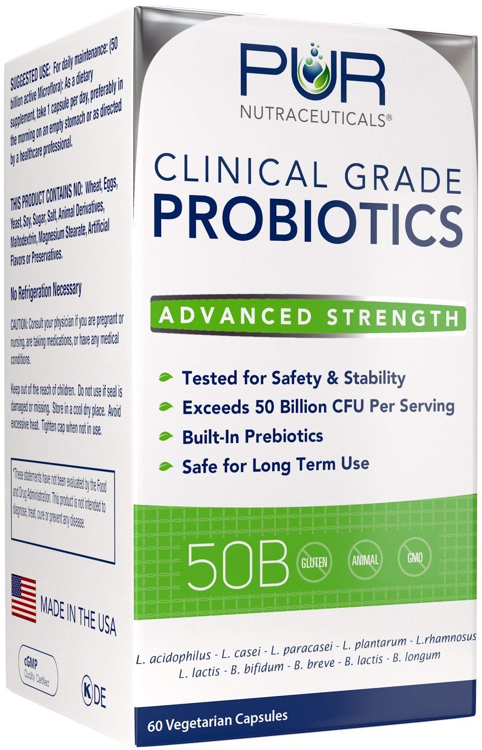 Foto 1 | Nutracéuticos Probióticos Pur De Grado Clínico 50b 60 Cápsulas - Venta Internacional