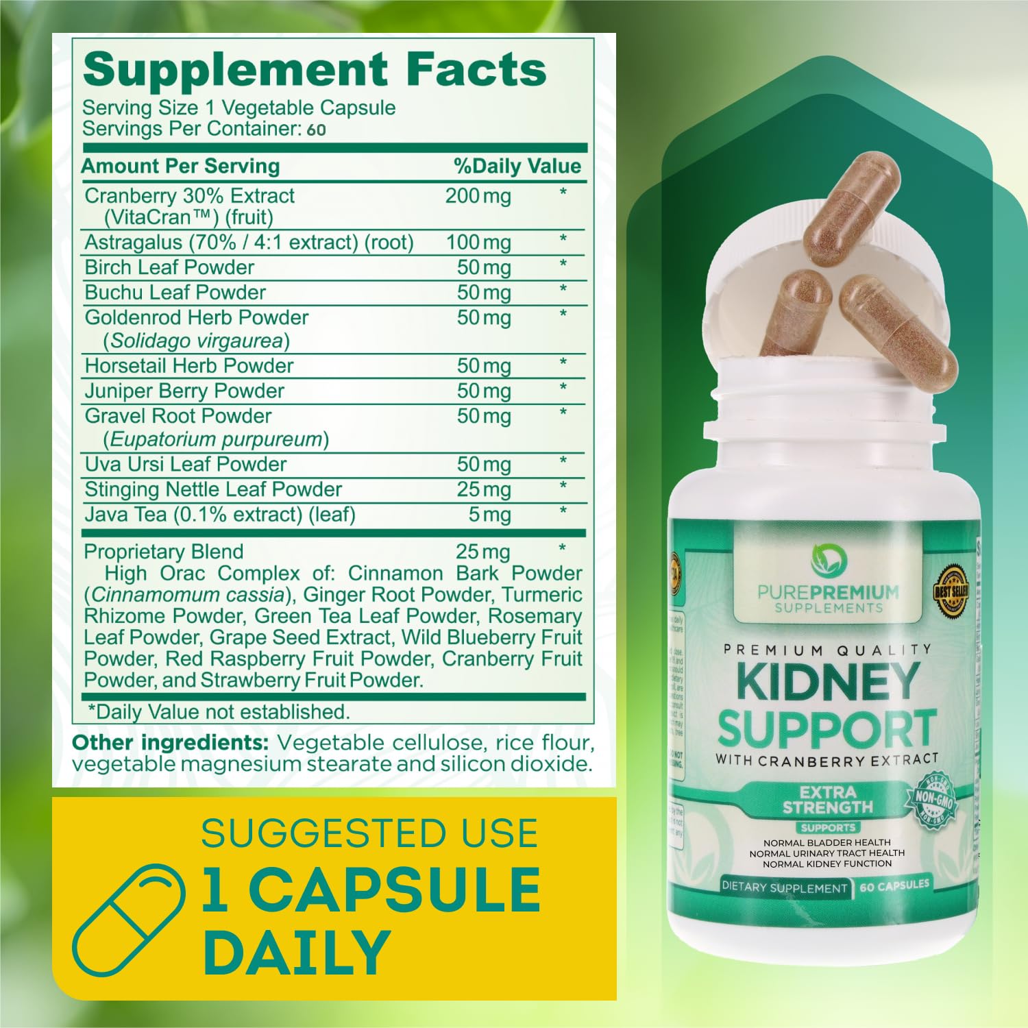 Foto 4 pulgar | Suplemento PurePremium Kidney Supports de 60 Cápsulas-Venta Internacional