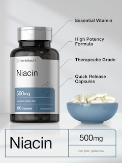 Foto 4 | Suplemento Horbaach con Niacina y Vitamina B3 500 mg 100 Cápsulas - Venta Internacional