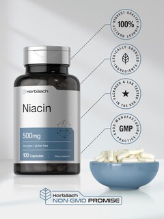 Foto 6 | Suplemento Horbaach con Niacina y Vitamina B3 500 mg 100 Cápsulas - Venta Internacional