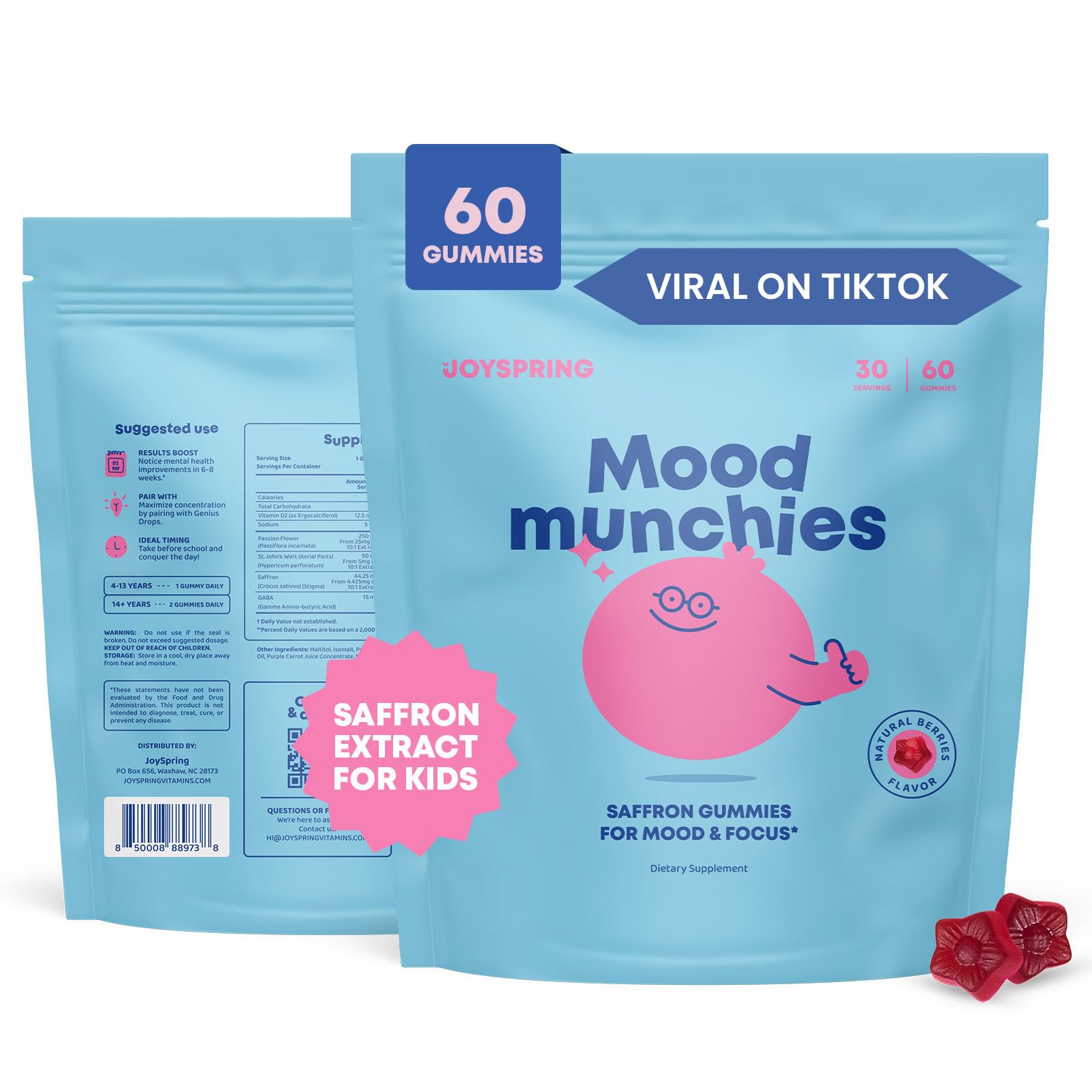Foto 2 pulgar | Suplemento Joyspring Mood Munchies 60 Gomitas-Venta Internacional