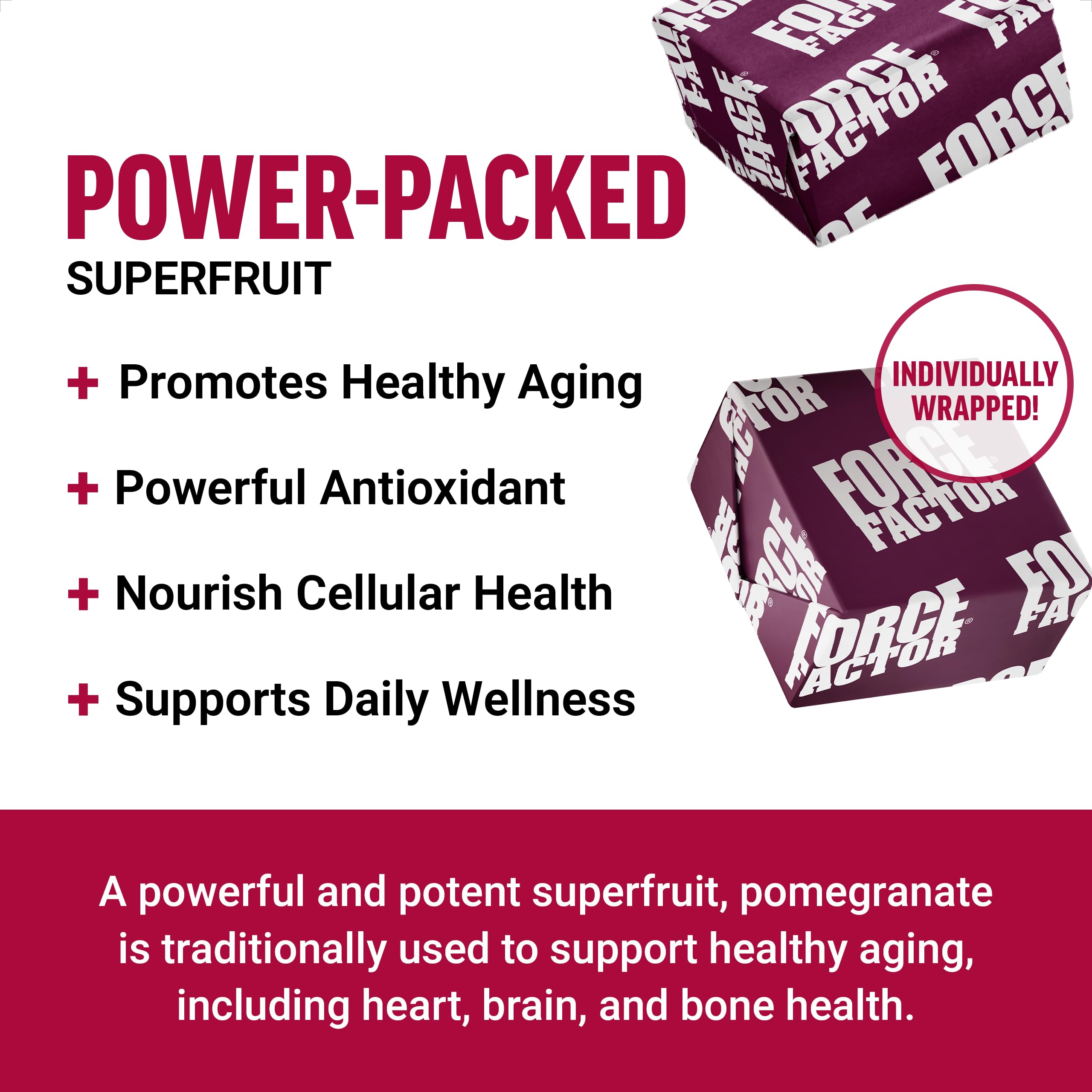Foto 3 pulgar | Suplemento Force Factor Pomegranate Soft Chews 30 Unidades - Venta Internacional
